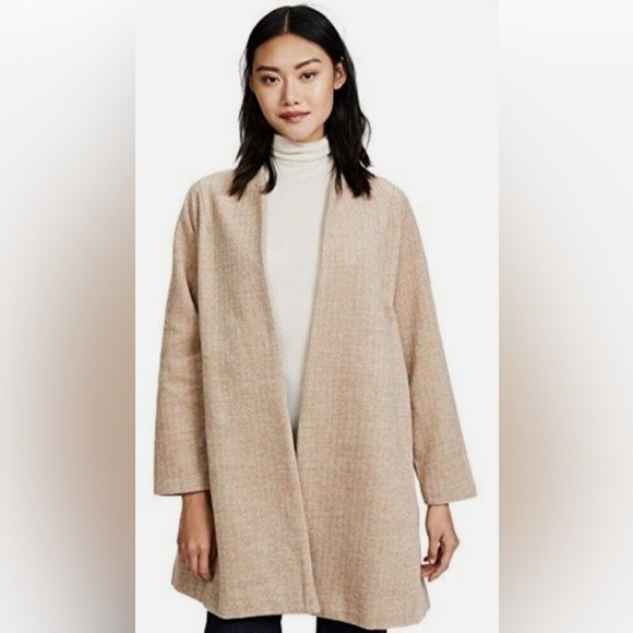 MADEWELL STANZA HERRINGBONE COAT CAMEL WOOL BLEND SIZE XS - Picture 7 of 13